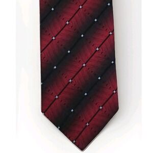 Roberto Villini Men's Handmade 100% Silk X-LONG Big & Tall Red Black Necktie EUC